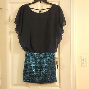 Navy mini dress, size small. One piece